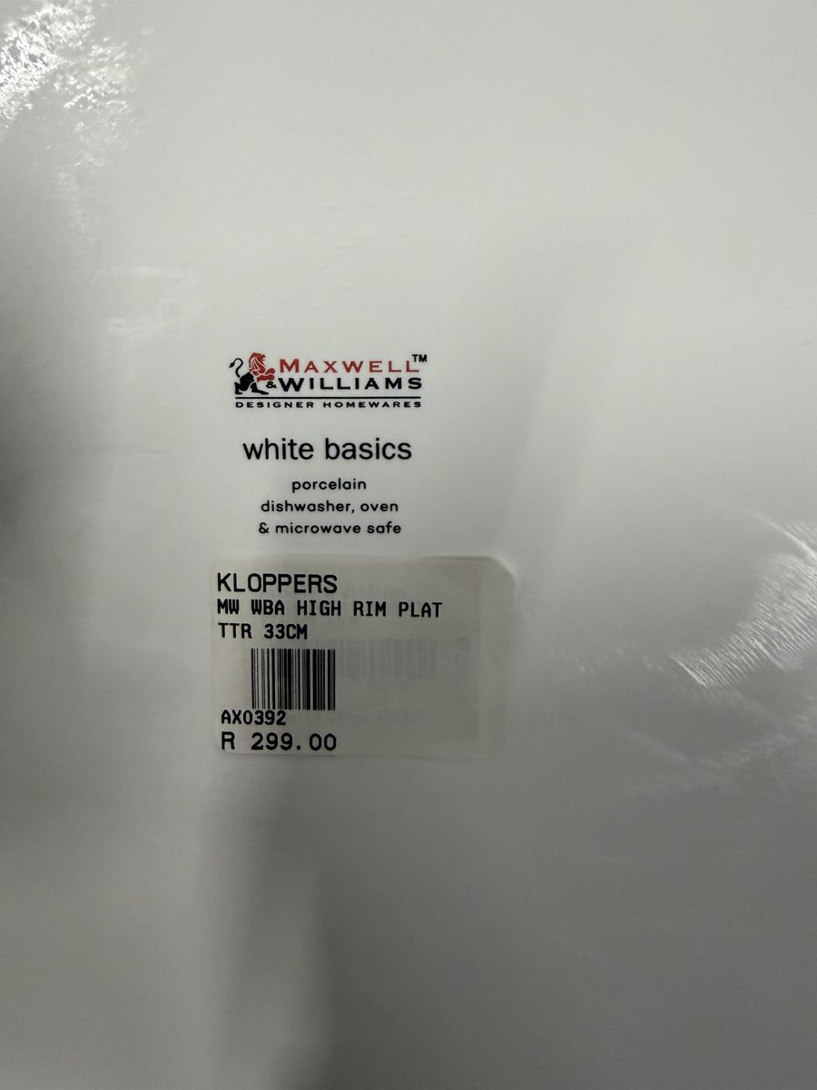 Maxwell & Williams White Basics High Rim Platter 33cm