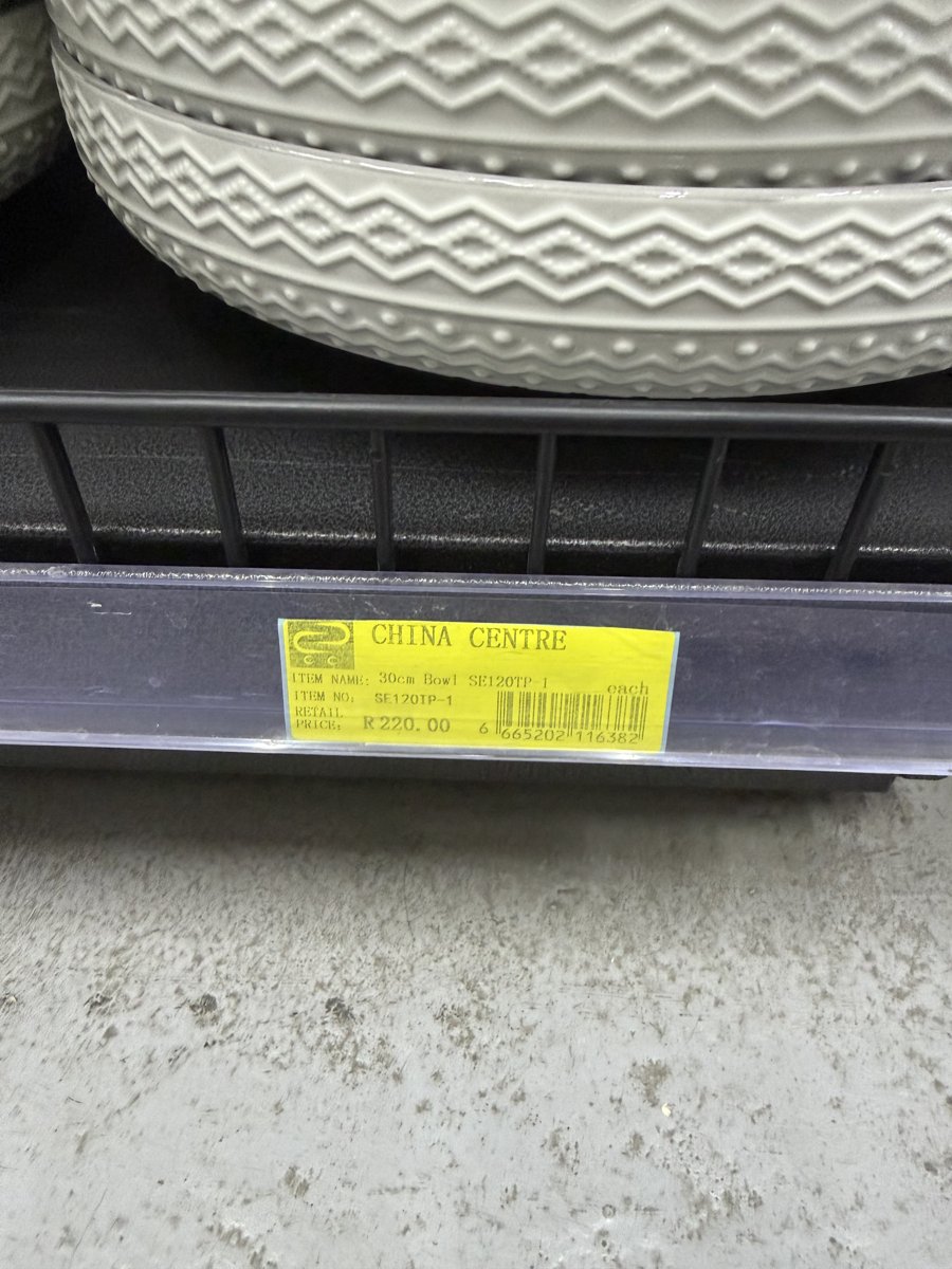 China Centre 20cm Bowl (Textured Grey/White)