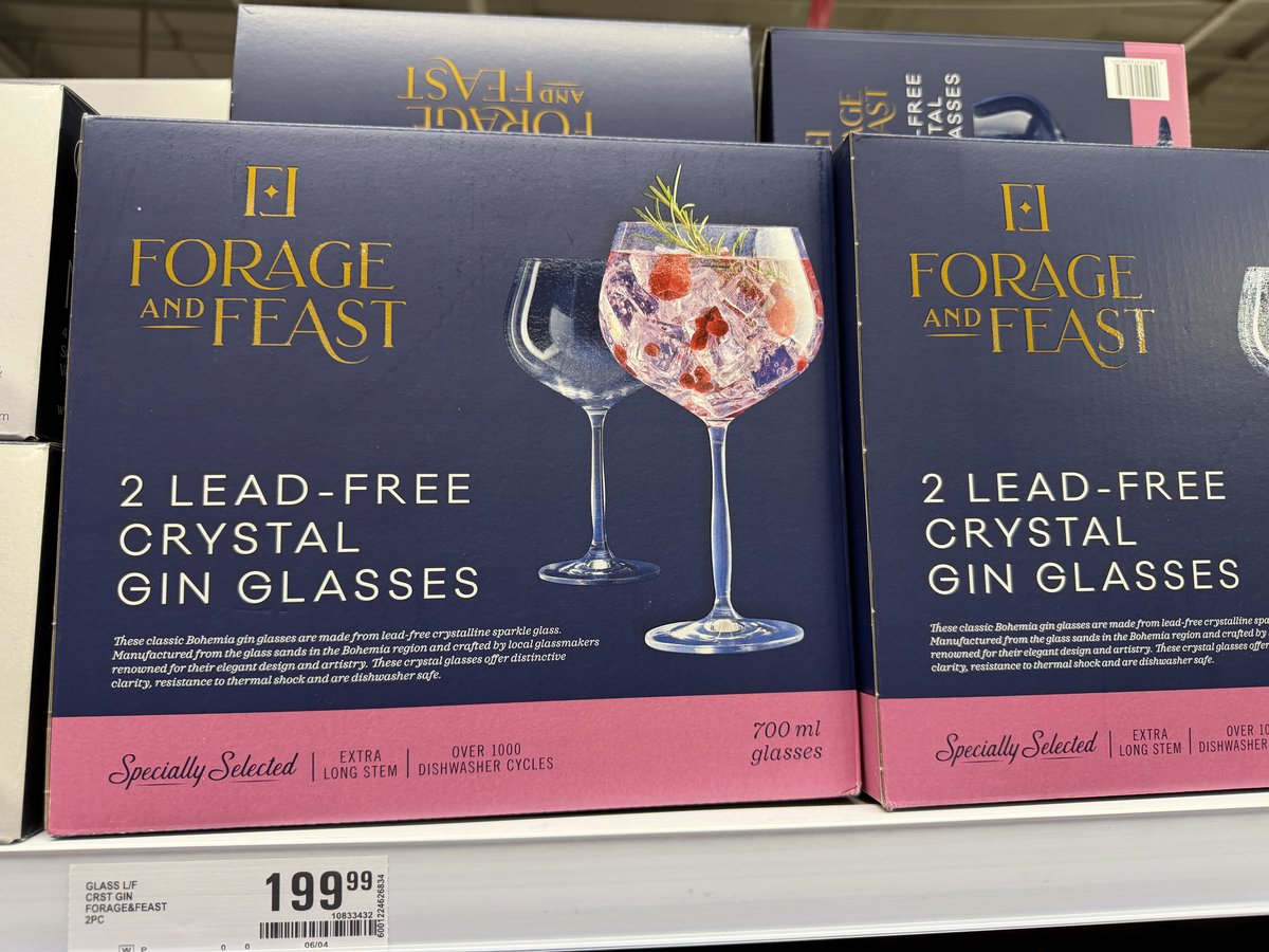Forage & Feast 2 Lead-Free Crystal Gin Glasses 700ml